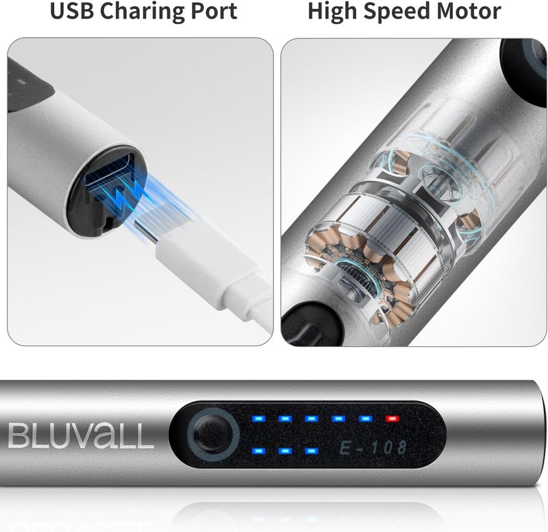 BLUVALL Electric Engraving Pen with 37 Bits, USB Rechargeable Cordless Engraving Machine, Portable DIY Rotary Engraver Tool For Jewelry Wood Glass Stone Carving - Image 3